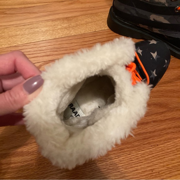 NEW RAAD Camo Stars Stripes Work Boots 8.0 8.5 Camouflage Green Black Shearling - Picture 6 of 12